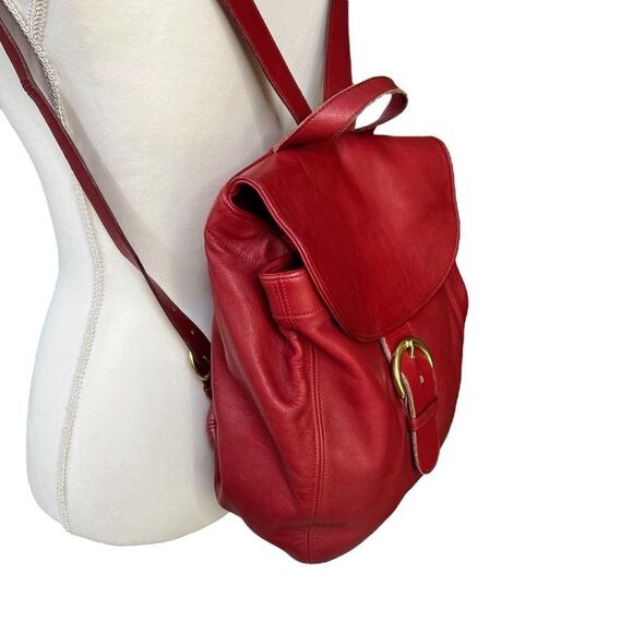 Vintage Coach Soho Back Sac 4134 Backpack Red Leather Buckle Bag - Picture 3 of 14
